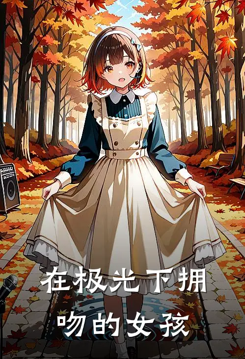 在极光下拥吻的女孩